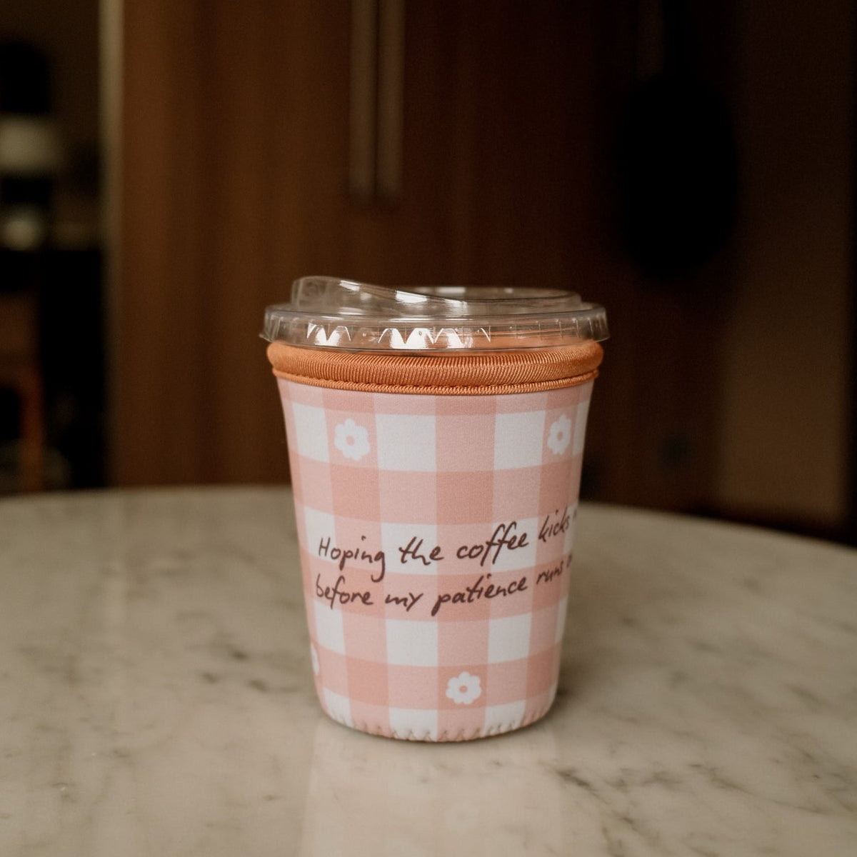 Gingham, Coffee Kicks In | Cup Sleeve